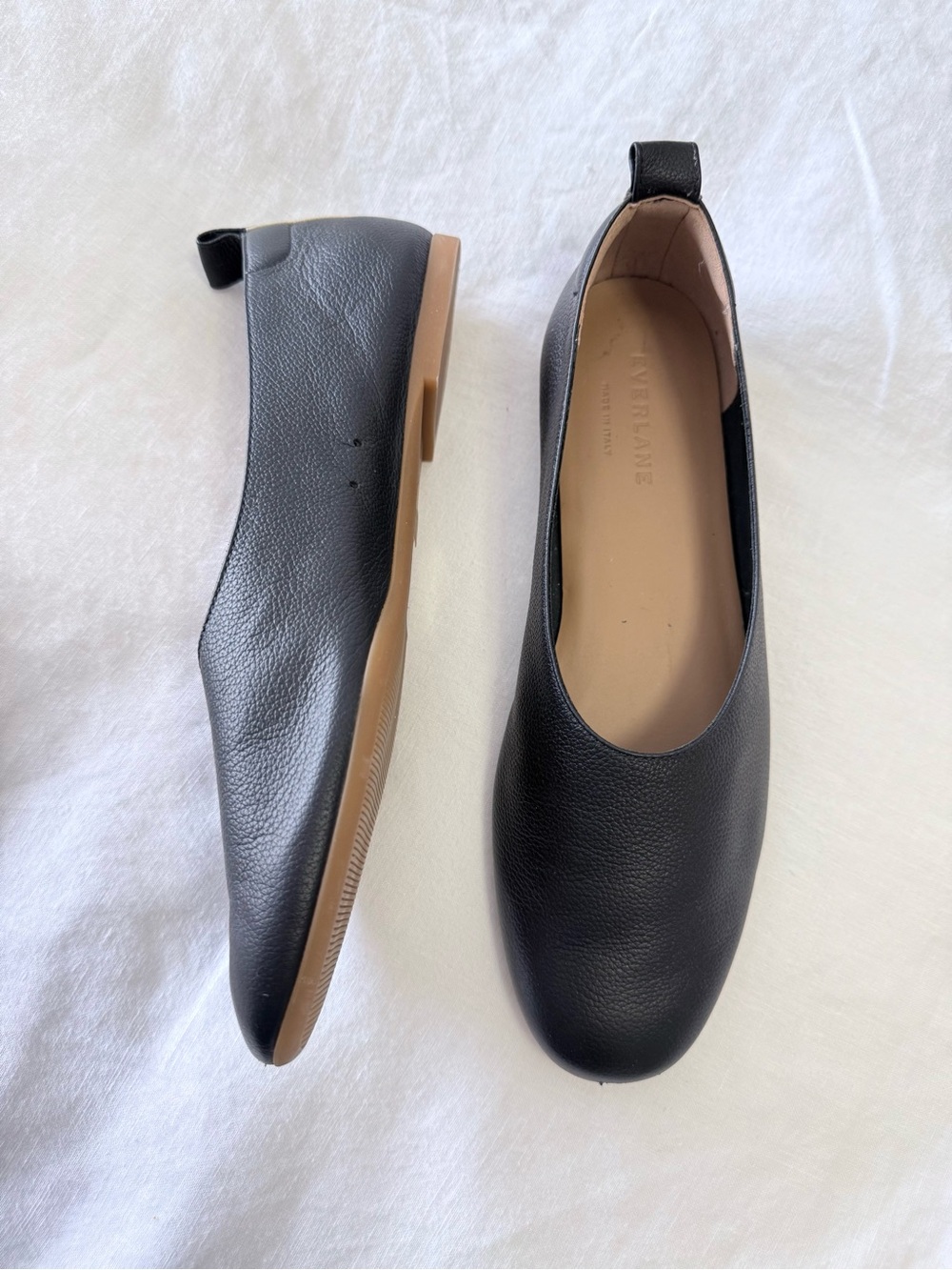 EVERLANE | Women’s 7.5 | Black Leather THE DAY GLOVE Ballet Flats | Minimalist